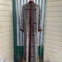 Load image into Gallery viewer, 1970's Leopard Print Velvet Dress Long Zip Closure Long Sleeve Brown Black Sz M - OOAK - Phoenix Menswear