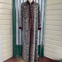 Load image into Gallery viewer, 1970's Leopard Print Velvet Dress Long Zip Closure Long Sleeve Brown Black Sz M - OOAK - Phoenix Menswear
