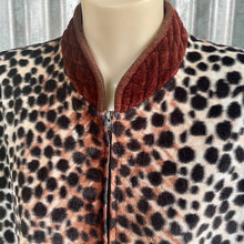 Load image into Gallery viewer, 1970's Leopard Print Velvet Dress Long Zip Closure Long Sleeve Brown Black Sz M - OOAK - Phoenix Menswear