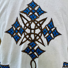 Load image into Gallery viewer, 1970's Vintage Guatemalan Handmade Embroidered S/S Shirt White Blue Sz S - OOAK - Phoenix Menswear