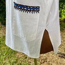 Load image into Gallery viewer, 1970's Vintage Guatemalan Handmade Embroidered S/S Shirt White Blue Sz S - OOAK - Phoenix Menswear