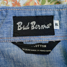 Load image into Gallery viewer, 1970's Vintage Hand Embroidered Blue Denim L/S Shirt Pockets Cotton Sz XL - OOAK - Phoenix Menswear