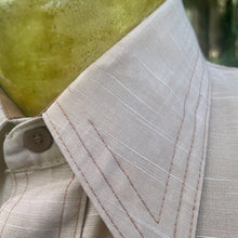Load image into Gallery viewer, 1970's Vintage Light Cotton Blend Van Heusen Pale Brown L/S Shirt Sz L - OOAK - Phoenix Menswear