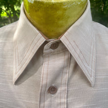 Load image into Gallery viewer, 1970's Vintage Light Cotton Blend Van Heusen Pale Brown L/S Shirt Sz L - OOAK - Phoenix Menswear