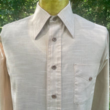 Load image into Gallery viewer, 1970's Vintage Light Cotton Blend Van Heusen Pale Brown L/S Shirt Sz L - OOAK - Phoenix Menswear