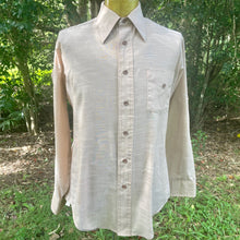 Load image into Gallery viewer, 1970's Vintage Light Cotton Blend Van Heusen Pale Brown L/S Shirt Sz L - OOAK - Phoenix Menswear