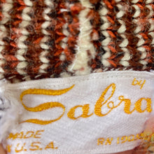 Load image into Gallery viewer, 1970's Women's Hooded Knit Cardigan Belted Pockets Cream Brown Geometric Design Jumper Sz S - OOAK - Phoenix Menswear