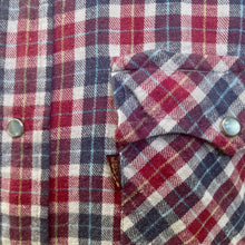 Load image into Gallery viewer, 1980's Vintage Levis Flannel Western Red Grey Blue Check Shirt Snaps L/S Sz M - OOAK - Phoenix Menswear