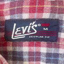 Load image into Gallery viewer, 1980's Vintage Levis Flannel Western Red Grey Blue Check Shirt Snaps L/S Sz M - OOAK - Phoenix Menswear