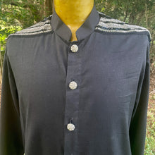 Load image into Gallery viewer, 1980's Vintage Shirt Black Sequin Diamante Button L/S Sz L - OOAK - Phoenix Menswear