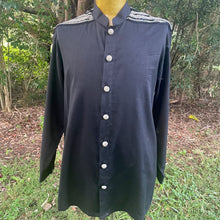Load image into Gallery viewer, 1980's Vintage Shirt Black Sequin Diamante Button L/S Sz L - OOAK - Phoenix Menswear