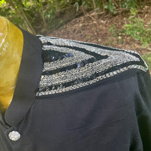 Load image into Gallery viewer, 1980's Vintage Shirt Black Sequin Diamante Button L/S Sz L - OOAK - Phoenix Menswear