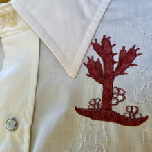 Load image into Gallery viewer, 1980's Vintage Western Cactus Embroidered Cowboy L/S Shirt Snaps Cream Brown Sz L - OOAK - Phoenix Menswear