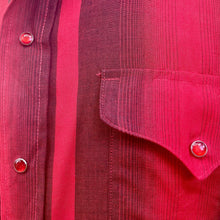 Load image into Gallery viewer, 1980's Vintage Western Shirt Red Stripe Shirt Snaps L/S Made in the USA Sz L - OOAK - Phoenix Menswear