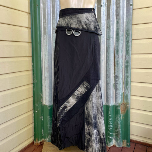 1990's 'OHDD' Avant-Garde Black Grey Goth Long Skirt Sz - OOAK - Phoenix Menswear
