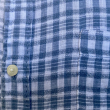 Load image into Gallery viewer, 1990's Vintage Tommy Bahama Linen S/S Shirt Blue White Check Sz M - OOAK - Phoenix Menswear