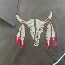 Load image into Gallery viewer, 1990's Vintage Western Shirt Black Bull Steer Head Shirt Snaps L/S Sz XL - OOAK - Phoenix Menswear