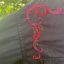 Load image into Gallery viewer, 1990's Vintage Western Shirt Black Guitar Embroidered Snaps L/S Sz L - OOAK - Phoenix Menswear