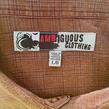Load image into Gallery viewer, 1990's Vintage Western Shirt Brown Check Embroidered Snaps L/S Sz L - OOAK - Phoenix Menswear