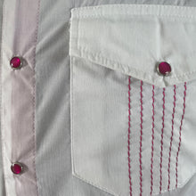 Load image into Gallery viewer, Vintage 1990's Western Embroidered White Pink L/S Shirt Snaps Sz M - OOAK