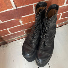 Load image into Gallery viewer, Black Platform Boots Leather 10 - hole Sz Womens US 10.5 - OOAK - Phoenix Menswear