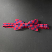 Load image into Gallery viewer, Bow Tie and Braces Suspenders Set - Navy Red Check - Phoenix Menswear