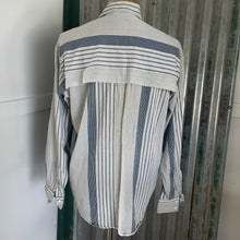 Load image into Gallery viewer, Vintage 1980's Western Blue White Striped L/S Shirt Made in USA Sz M - OOAK - Phoenix Menswear