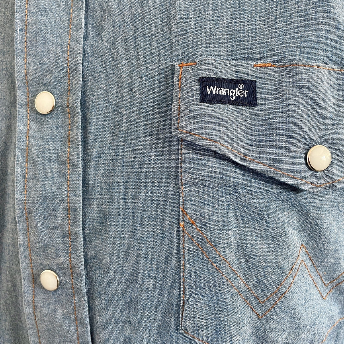 Vintage Wrangler 1990's Western L/S Shirt Denim Blue Sz L - OOAK