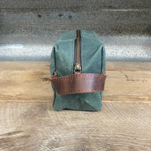 Load image into Gallery viewer, Waxed Cotton Toiletry Bag - Green - Phoenix Menswear