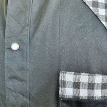 Load image into Gallery viewer, 1970's Handmade Vintage Black White Check Western L/S Shirt Sz XL - OOAK - Phoenix Menswear