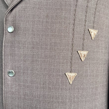 Load image into Gallery viewer, 1970's Retro Jacket Vintage Grey-Brown Embroidered Detail Made in USA Sz L - OOAK - Phoenix Menswear