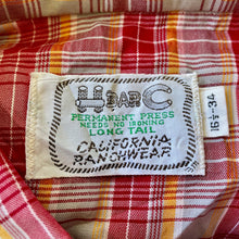 Load image into Gallery viewer, 1970's Vintage Red Yellow Check Western L/S Shirt Sz L - OOAK - Phoenix Menswear