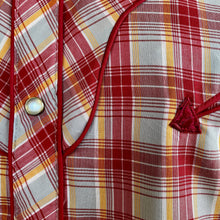 Load image into Gallery viewer, 1970's Vintage Red Yellow Check Western L/S Shirt Sz L - OOAK - Phoenix Menswear