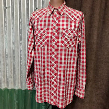 Load image into Gallery viewer, 1980's Levi's Western Shirt Red White Check Cotton L/S Sz L - OOAK - Phoenix Menswear