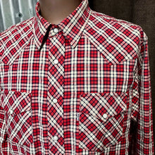 Load image into Gallery viewer, 1980's Levi's Western Shirt Red White Check Cotton L/S Sz L - OOAK - Phoenix Menswear