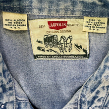 Load image into Gallery viewer, 1980's Vintage Denim Western Shirt Blue White Stripe L/S Sz S - OOAK - Phoenix Menswear