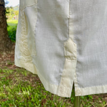 Load image into Gallery viewer, 1980's Vintage Guayabera Embroidered Pockets Yellow Cream S/S Shirt Sz L - OOAK - Phoenix Menswear