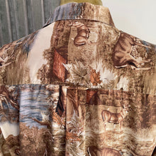 Load image into Gallery viewer, 1980's Vintage Western Deer Print Brown Cream L/S Shirt Sz L - OOAK - Phoenix Menswear