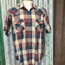 Load image into Gallery viewer, 1980's Vintage Western Shirt Burgundy, Blue Check S/S Sz XXL - OOAK - Phoenix Menswear