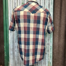 Load image into Gallery viewer, 1980's Vintage Western Shirt Burgundy, Blue Check S/S Sz XXL - OOAK - Phoenix Menswear