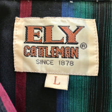 Load image into Gallery viewer, 1980's Vintage Western Stripe L/S Shirt Red Green Black Sz L - OOAK - Phoenix Menswear