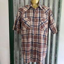 Load image into Gallery viewer, 1980's Vintage Western Stripe S/S Shirt Brown Navy White Sz XXL - OOAK - Phoenix Menswear