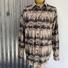 Load image into Gallery viewer, 1980's Vintage Western Warm Cotton Flannel Buffalo Print Brown Cream L/S Shirt Sz M - OOAK - Phoenix Menswear
