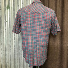 Load image into Gallery viewer, 1980's Vintage Wrangler Western Shirt Navy Green Burgundy Check S/S Sz M - OOAK - Phoenix Menswear