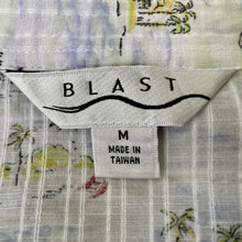 Load image into Gallery viewer, 1980's Women's Vintage Cotton S/S Shirt Light Tropical Island Print Palm Trees Made in Taiwan Sz M - OOAK - Phoenix Menswear