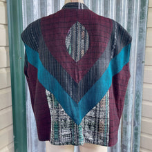 Load image into Gallery viewer, 1980's Women's Vintage Reversible Vest Top Purple Turquoise Green Woven Patches Pockets Sz L - OOAK - Phoenix Menswear