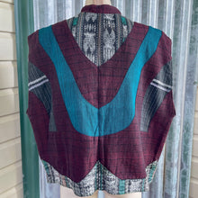 Load image into Gallery viewer, 1980's Women's Vintage Reversible Vest Top Purple Turquoise Green Woven Patches Pockets Sz L - OOAK - Phoenix Menswear