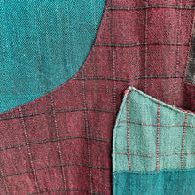 Load image into Gallery viewer, 1980's Women's Vintage Reversible Vest Top Purple Turquoise Green Woven Patches Pockets Sz L - OOAK - Phoenix Menswear