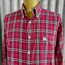 Load image into Gallery viewer, 1990's Burberrys Vintage Red Black White Plaid Check L/S Shirt Sz L - OOAK - Phoenix Menswear