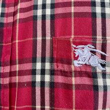 Load image into Gallery viewer, 1990's Burberrys Vintage Red Black White Plaid Check L/S Shirt Sz L - OOAK - Phoenix Menswear